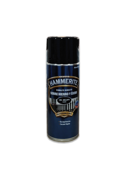 Spray Hammerite Antioxidante Liso Brillante Negro 400 Ml