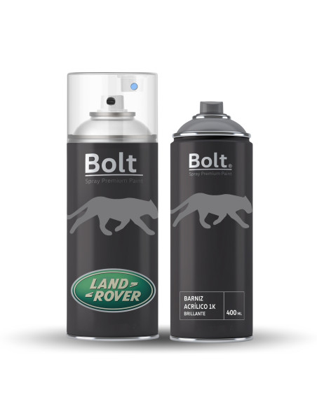 Pack Spray Pintura Bicapa Para Land Rover Metalizado + Barniz 1K 400Ml  Black Effect)