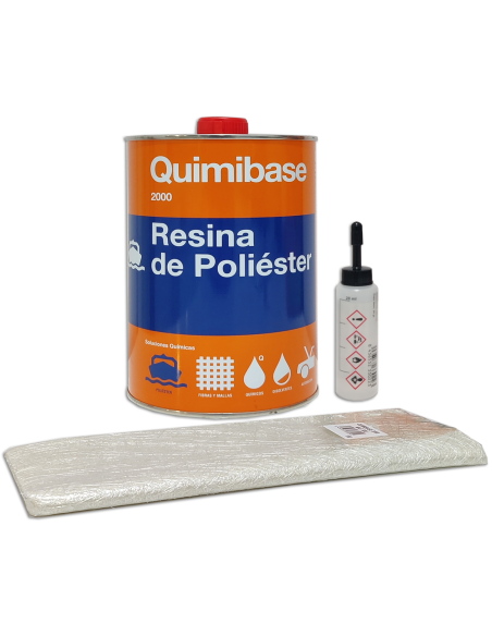 Resina Poliéster + Catalizador 1Kg + Manta Fibra De Vidrio Mat 300 1 M2