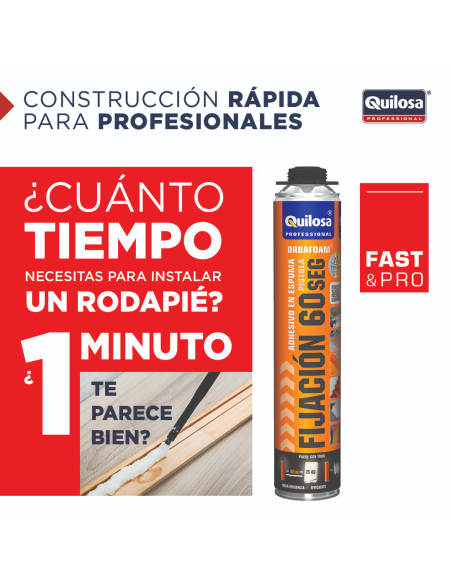 Espuma Fijación 60 Segundos Manual Quilosa 750 Ml