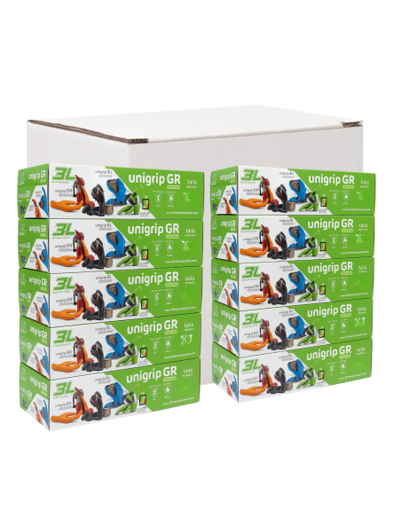 Pack 10 Cajas Guantes De Nitrilo Texturizado Unigrip GR 50 Uds.