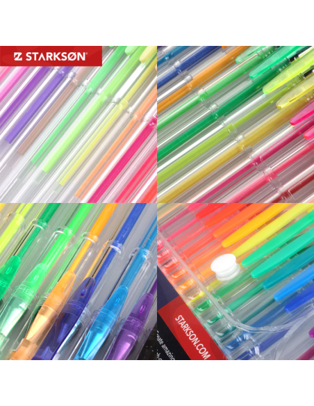 SET 100 Bolígrafos de Gel y Purpurina Starkson