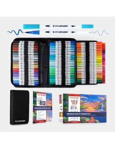 SET 102 Piezas con Rotuladores de Colores al Agua Doble...