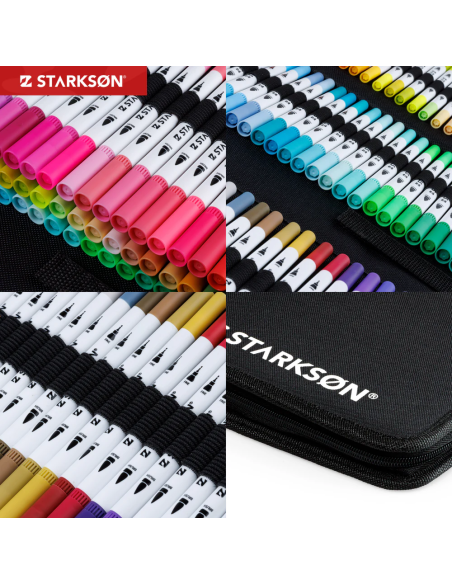 SET 102 Piezas con Rotuladores de Colores al Agua Doble Punta Starkson