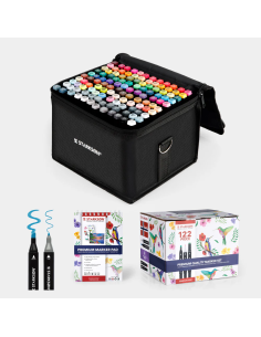 SET 122 Rotuladores de Colores Base Alcohol Doble Punta...