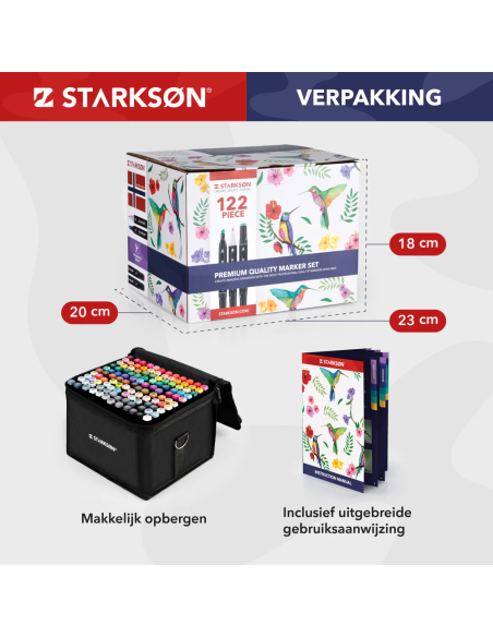 SET 122 Rotuladores de Colores Base Alcohol Doble Punta Starkson