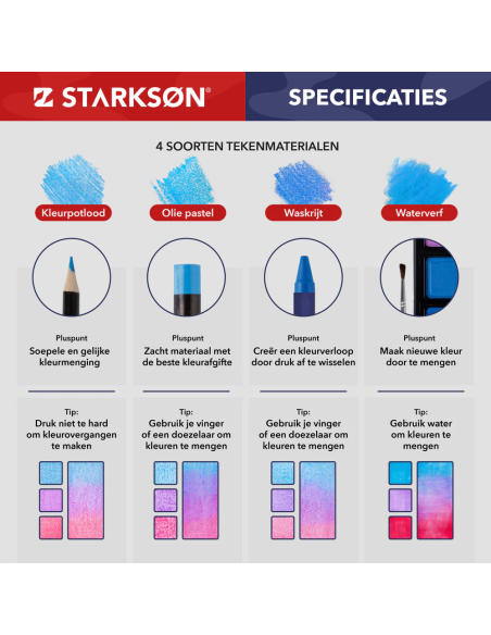 Estuche de Madera Completo con 141 Piezas para Dibujo Starkson