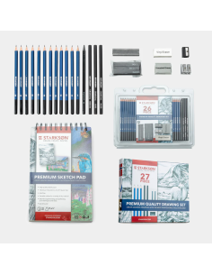 Set 27 Piezas y Lápices de Dibujo Carbocillo y Grafito...