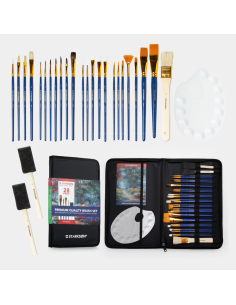 Estuche con 28 Pinceles y Brochas Starkson