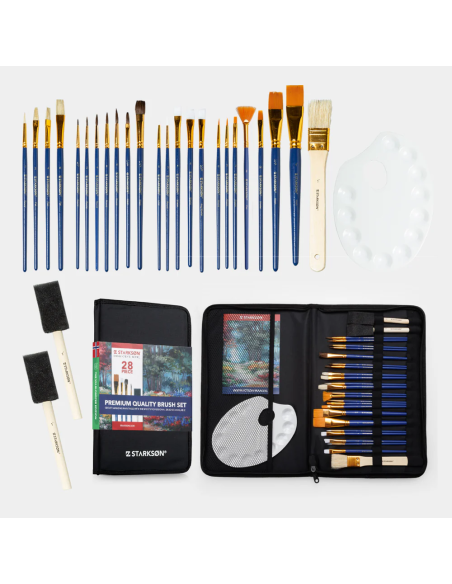 Estuche con 28 Pinceles y Brochas Starkson