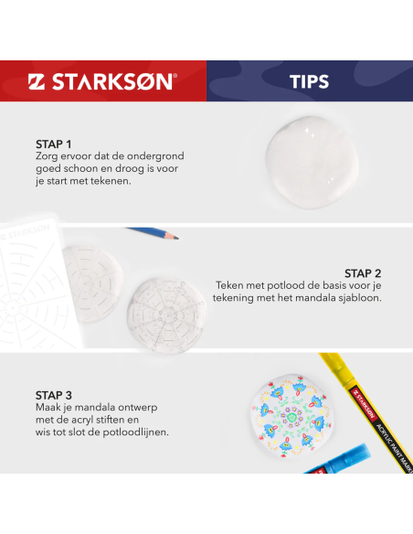 SET 32 Piezas con 30 Rotuladores Acrílicos Punta Fina 0,7 mm Starkson