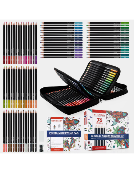 SET 76 Piezas con 72 Lápices de Colores y Accesorios Starkson