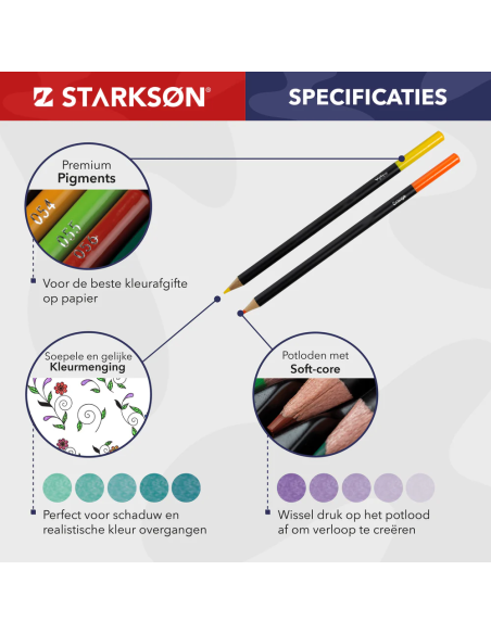 SET 76 Piezas con 72 Lápices de Colores y Accesorios Starkson