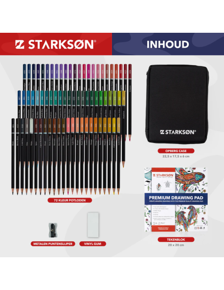 SET 76 Piezas con 72 Lápices de Colores y Accesorios Starkson