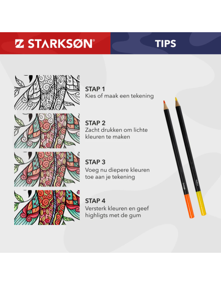 SET 76 Piezas con 72 Lápices de Colores y Accesorios Starkson