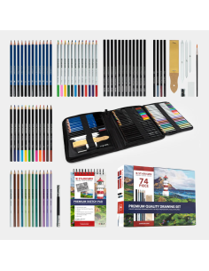 SET 74 Piezas Lápices Todo en Uno Dibujo Starkson