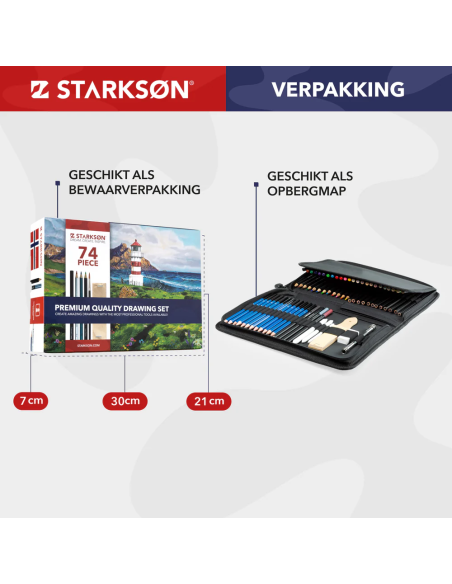 SET 74 Piezas Lápices Todo en Uno Dibujo Starkson