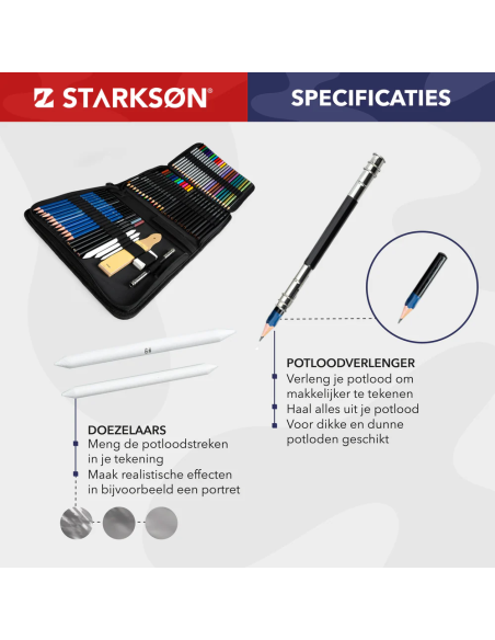 SET 74 Piezas Lápices Todo en Uno Dibujo Starkson