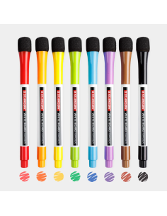 SET 8 Rotuladores Pizarra Blanca con Borrador Starkson