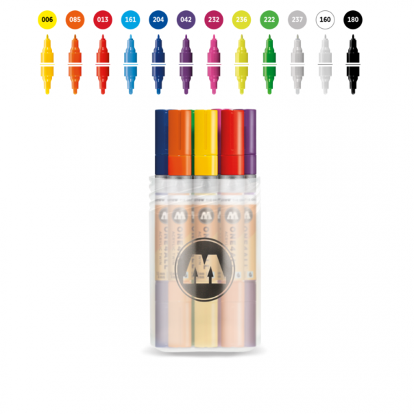 Pack 12 Rotuladores One4All Doble Punta 1,5-4Mm