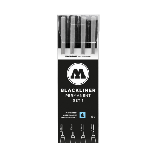 Pack 4 Rotuladores Calibrados Blackliner Set 1