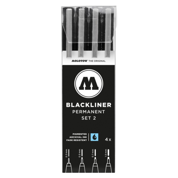 Pack 4 Rotuladores Calibrados Blackliner Set 2
