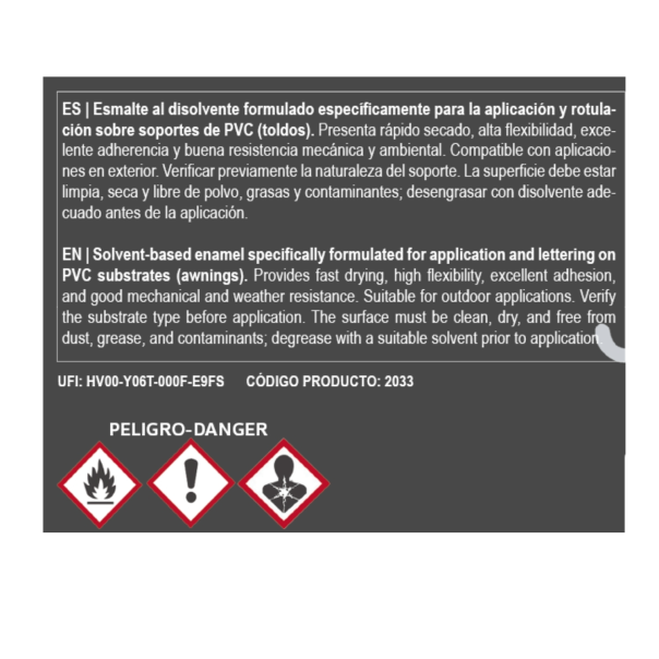 Pintura Flexible Para Toldos PVC Carta Ral 1 Lt