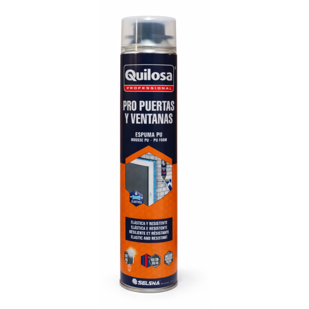 Espuma Poliuretano Pro Puertas Y Ventanas Azul Pistola Quilosa 750 Ml