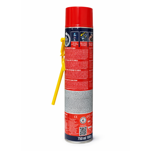Caja 12 uds Espuma PU Contra Incendios Orbafoam Fire Stop B1 Manual 750 Ml