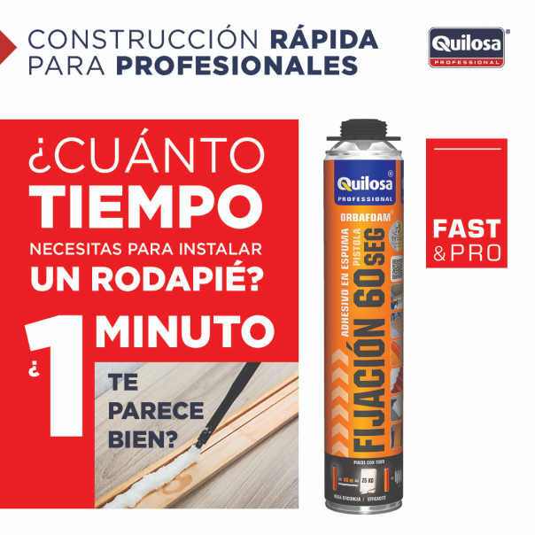 Caja 12 Uds. Espuma Fijación 60 Segundos Pistola Quilosa 750 Ml