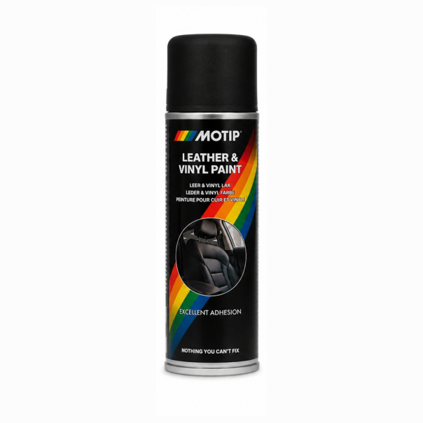 Spray Pintura De Cuero y Vinilo Negro Motip 200 Ml