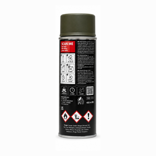 Spray Pintura De Camuflaje Mate Motip Ral 6014 400 Ml