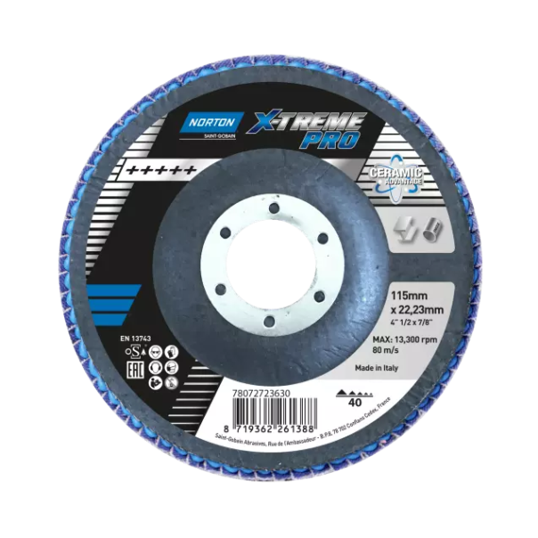 Discos de Láminas Norton X-treme Pro R928 115x22 mm P80