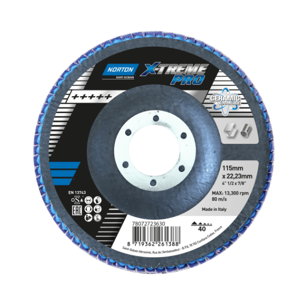 Discos de Láminas Norton X-treme Pro R928 125x22 mm P120