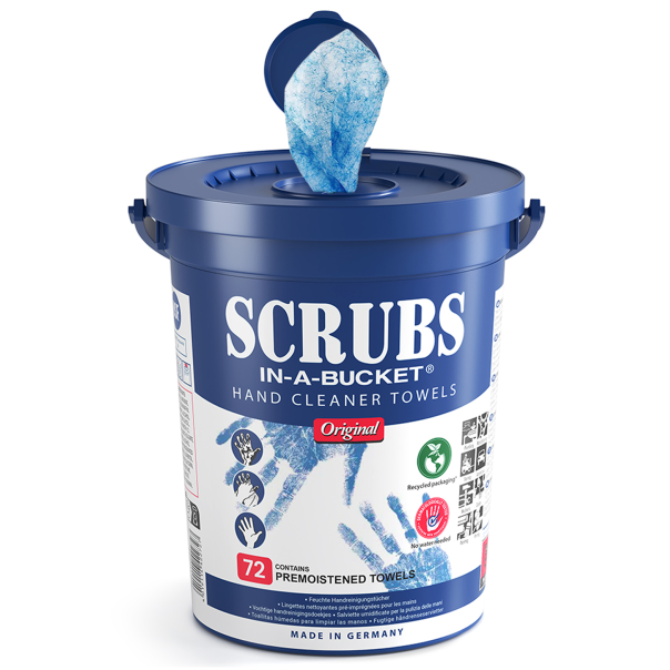 Toallitas de Limpieza de Manos y Herramientas Scrubs Cubo 72 Uds