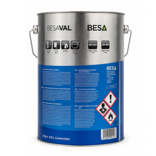 Esmalte De Secado Rápido Brillante Besa-Val BESA Colores Ral 5 Kg