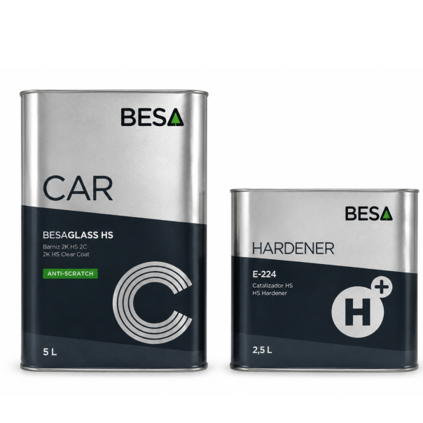 Kit Barniz Hs 2:1 2K Besaglass 5 Lt + Catalizador E-224 2,5 Lt