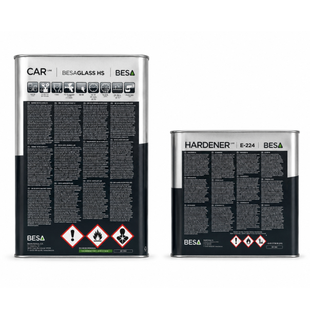 Kit Barniz Hs 2:1 2K Besaglass 5 Lt + Catalizador E-224 2,5 Lt