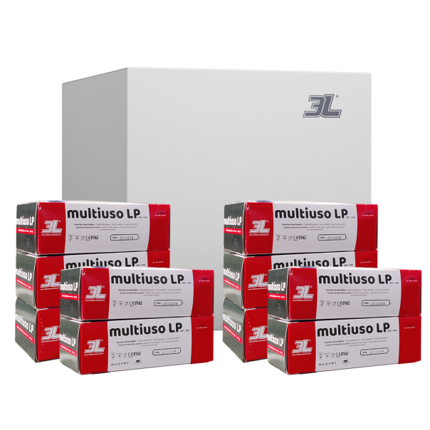 Pack 10 Cajas Guantes De Látex Extra Fuertes Multiuso LP 50 Uds. Talla S