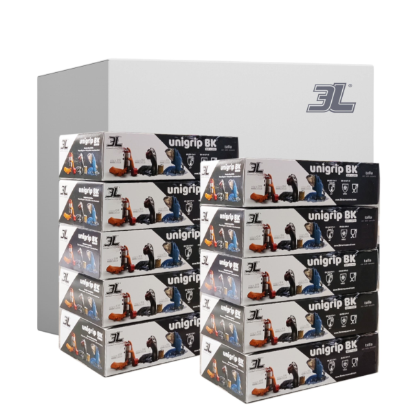Pack 10 Cajas Guantes De Nitrilo Texturizado Unigrip Bk 50 Uds. Talla XL