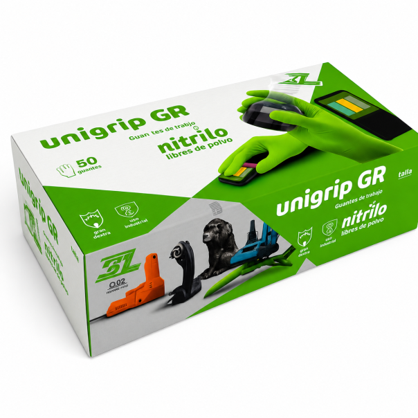 Guantes De Nitrilo Texturizado Unigrip GR 50 Uds. Talla L