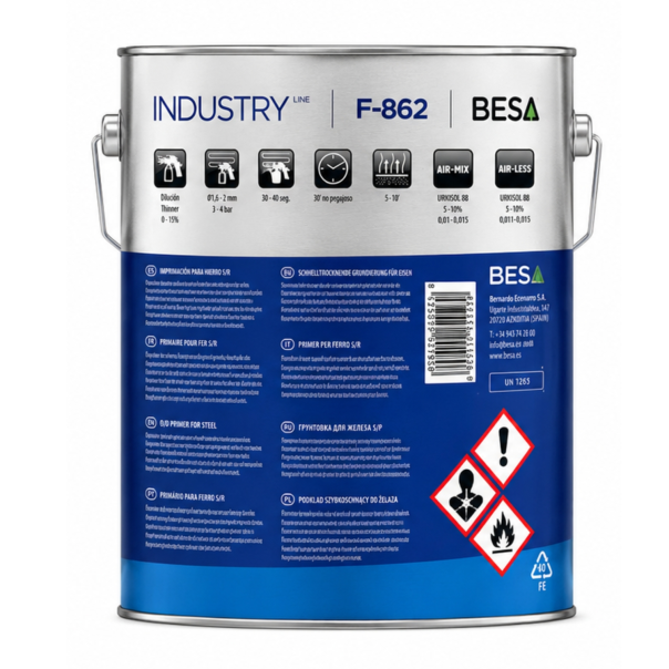 Imprimación Para Hierro Secado Rápido Gris Medio F-862 Besa 6 Kg